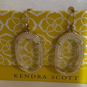 Kendra Scott Elle Earrings Gold Crackled Crystal